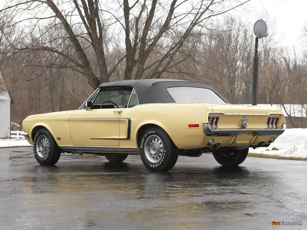 Mustang GT Convertible 1968 wallpapers (1024 x 768)