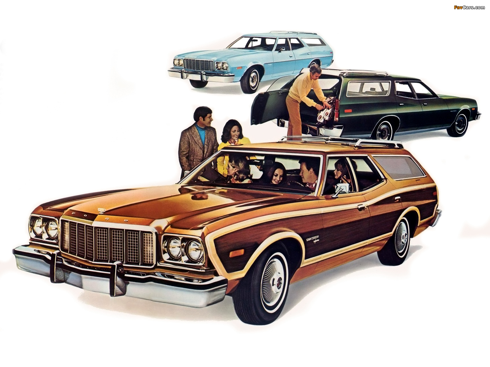 Ford Torino Wagon & Gran Torino Wagon & Gran Torino Squire Wagon 1975 wallpapers (1600 x 1200)