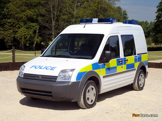 Ford Transit Connect Crew Van Police 2006–09 wallpapers (640 x 480)
