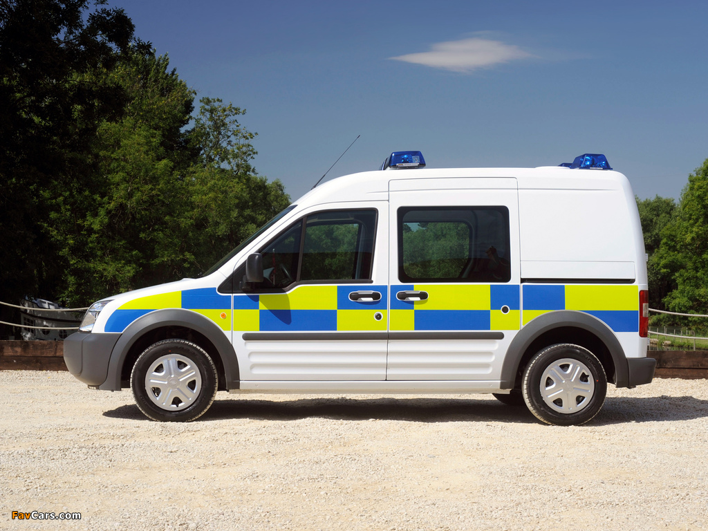 Ford Transit Connect Crew Van Police 2006–09 wallpapers (1024 x 768)