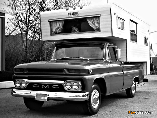GMC 1000 Wolverine Camper Pickup Truck 1966 wallpapers (640 x 480)