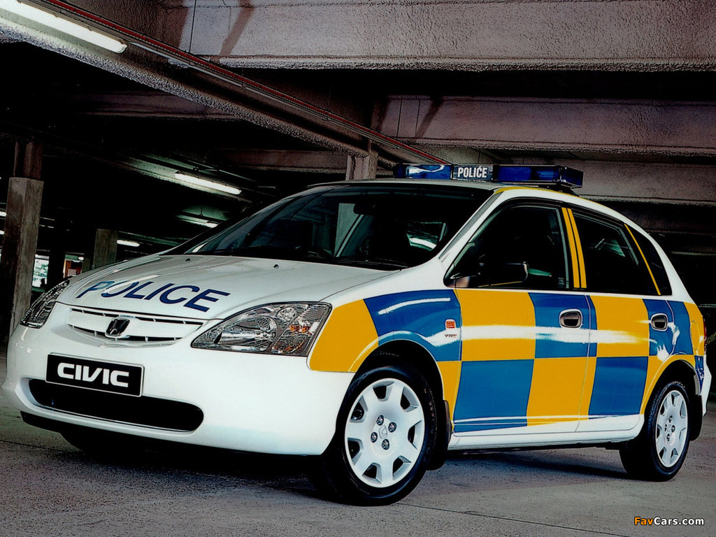 Honda Civic 5-door Police (EU) 2001–05 images (1024 x 768)