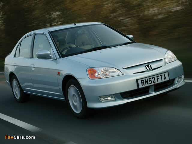 Honda Civic Sedan UK-spec 2001–03 photos (640 x 480)