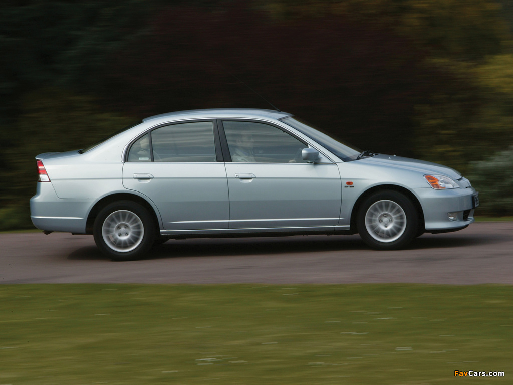 Honda Civic Sedan UK-spec 2001–03 photos (1024 x 768)