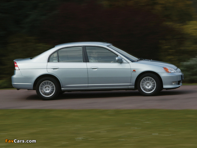 Honda Civic Sedan UK-spec 2001–03 photos (640 x 480)