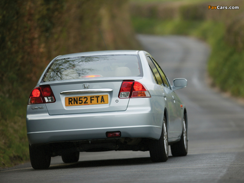 Honda Civic Sedan UK-spec 2001–03 pictures (800 x 600)