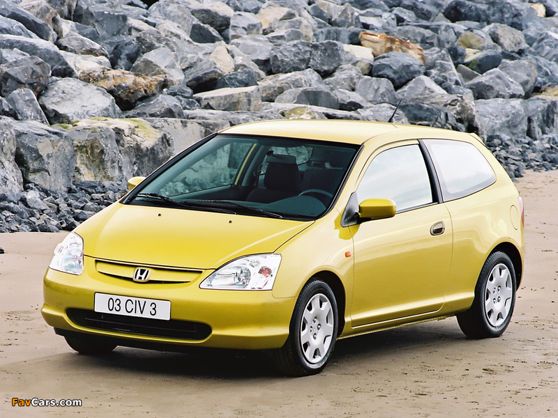 Pictures of Honda Civic 3-door (EU) 2001–03 (800 x 600)