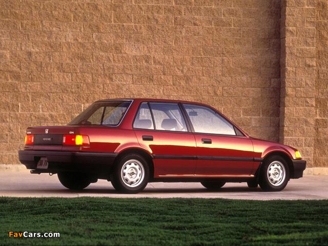 Honda Civic Sedan US-spec (EF) 1988–91 wallpapers (640 x 480)