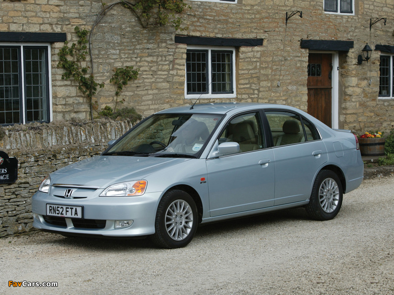 Honda Civic Sedan UK-spec 2001–03 wallpapers (800 x 600)