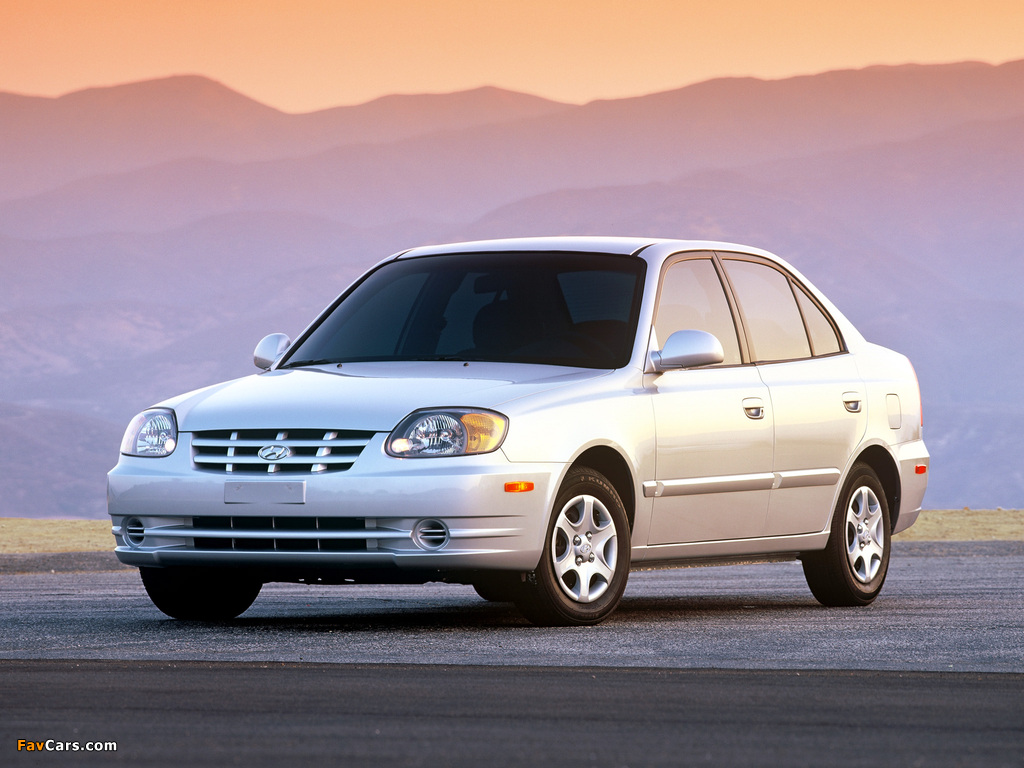 Hyundai Accent Sedan US-spec 2003–06 images (1024 x 768)
