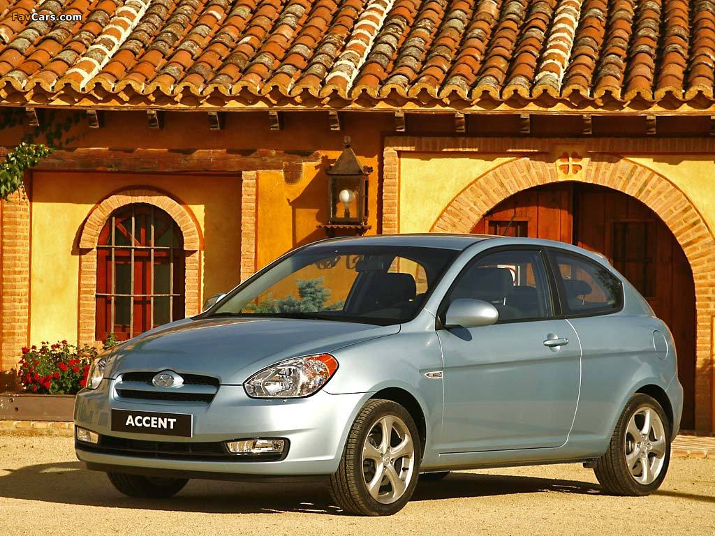 Hyundai Accent 3-door 2006–07 pictures (1024 x 768)