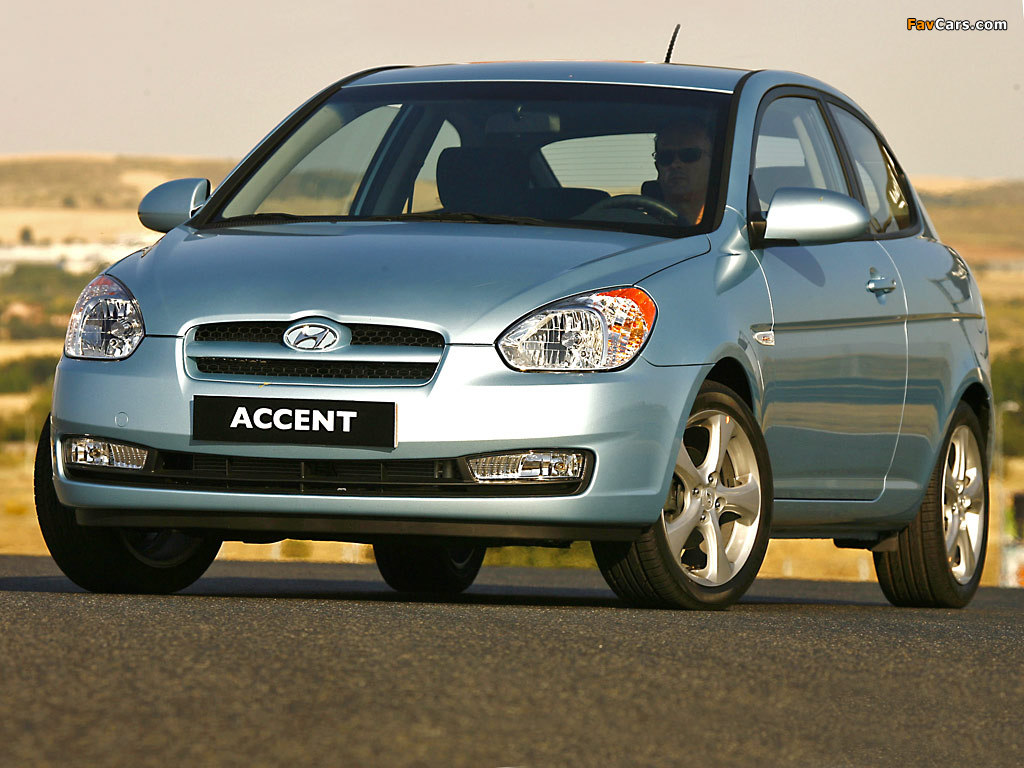 Hyundai Accent 3-door 2006–07 pictures (1024 x 768)