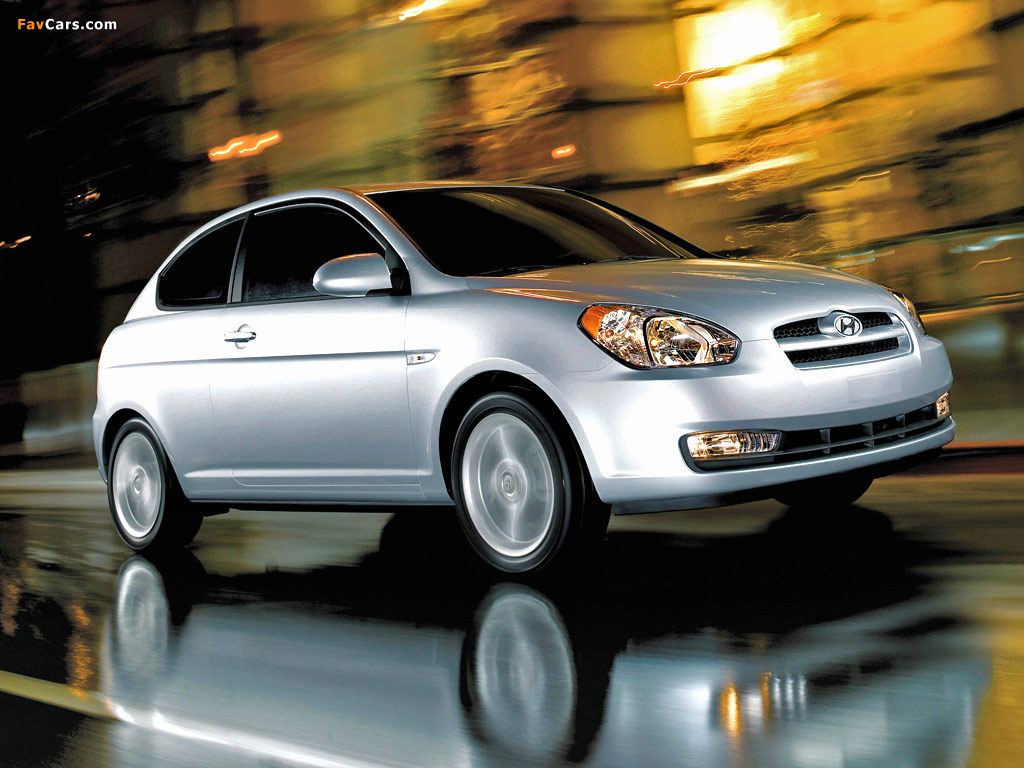 Hyundai Accent 3-door 2006–07 wallpapers (1024 x 768)