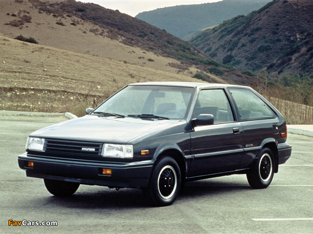 Hyundai Excel 3-door US-spec (X1) 1987–89 images (640 x 480)