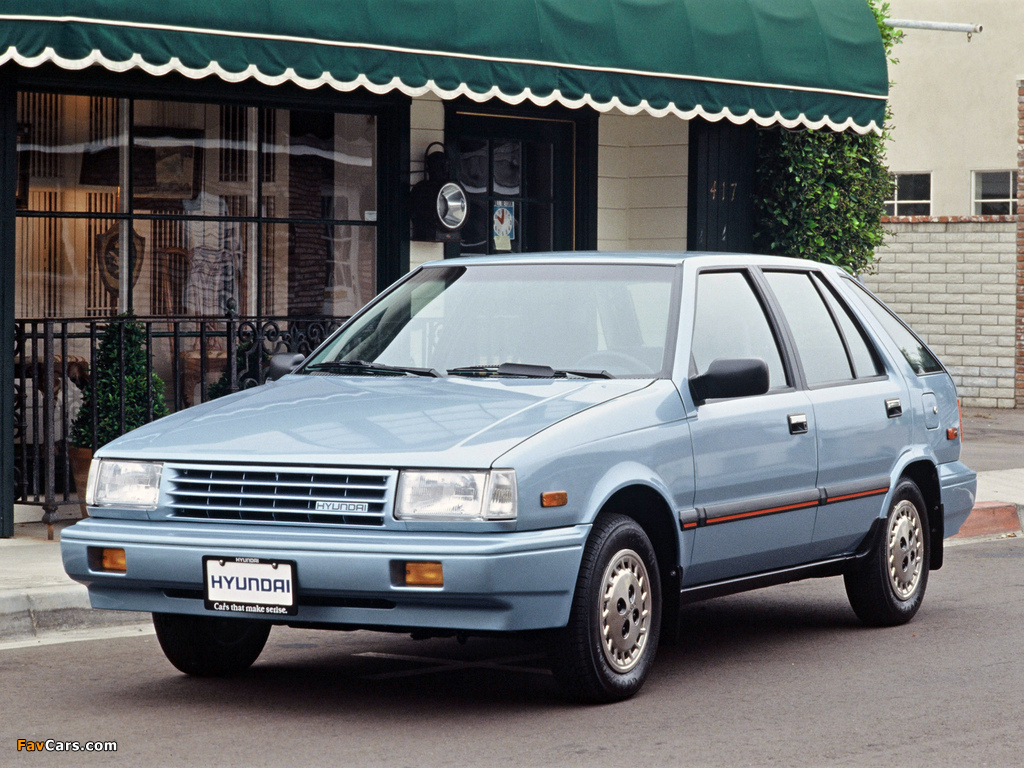 Hyundai Excel 5-door US-spec (X1) 1987–89 photos (1024 x 768)