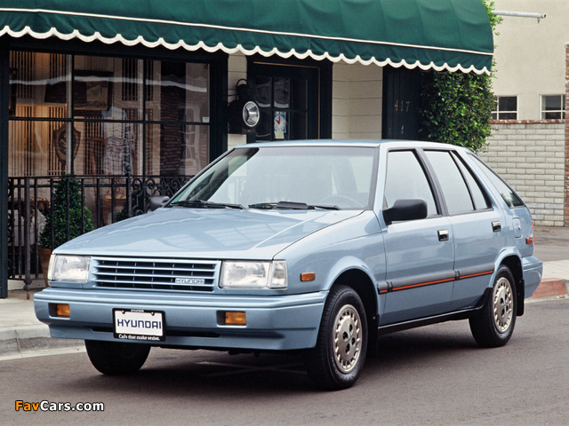 Hyundai Excel 5-door US-spec (X1) 1987–89 photos (640 x 480)