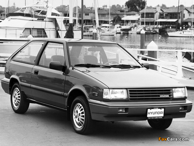 Hyundai Excel 3-door US-spec (X1) 1987–89 photos (640 x 480)