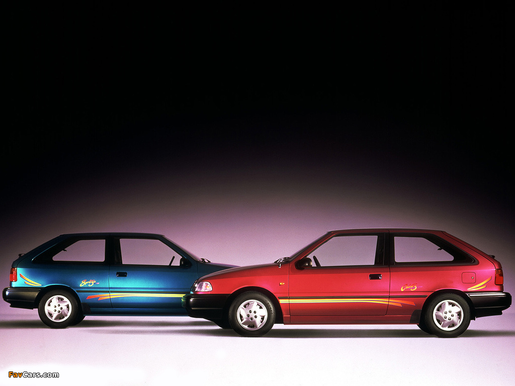 Hyundai Excel 3-door (X2) 1992–95 images (1024 x 768)