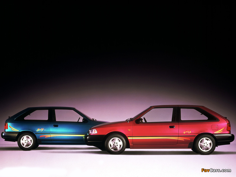 Hyundai Excel 3-door (X2) 1992–95 images (800 x 600)