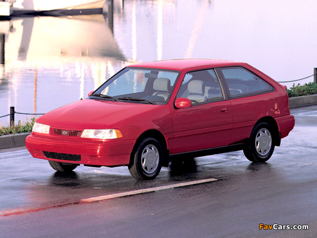 Hyundai Excel 3-door (X2) 1992–95 photos (640 x 480)