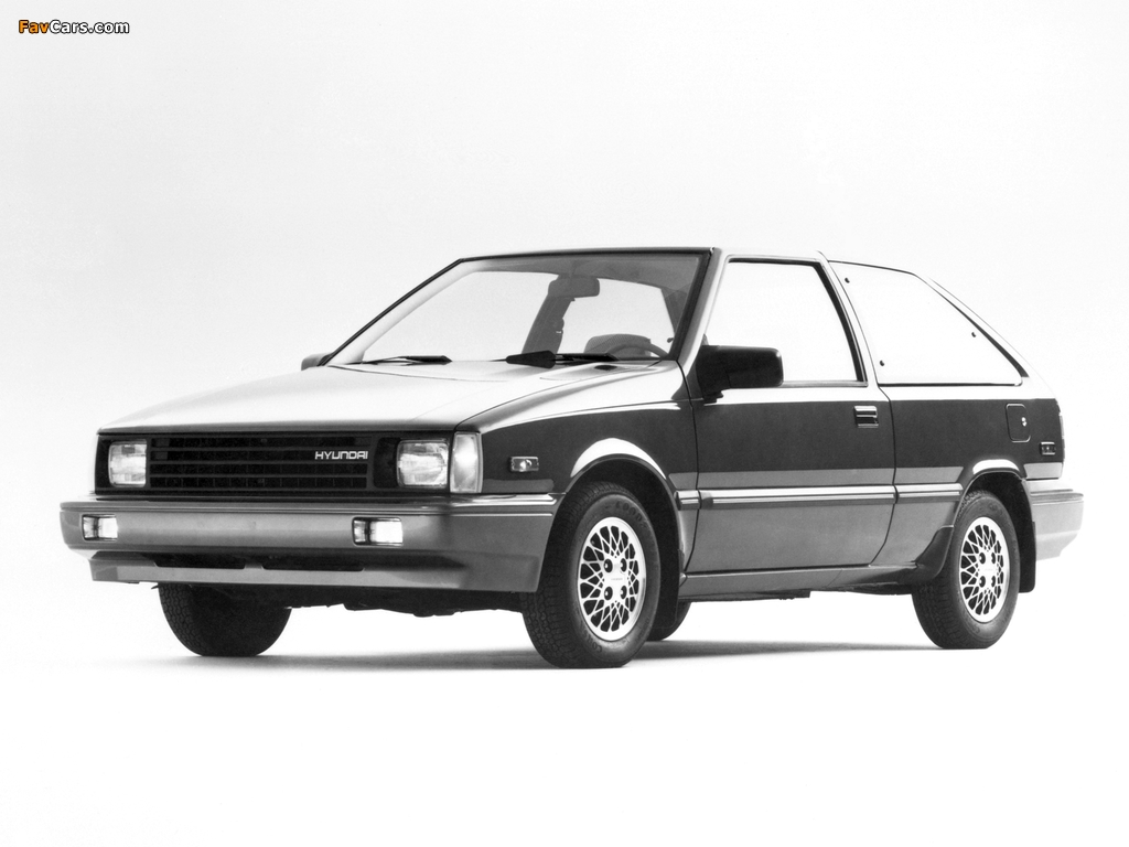 Pictures of Hyundai Excel 3-door US-spec (X1) 1985–87 (1024 x 768)
