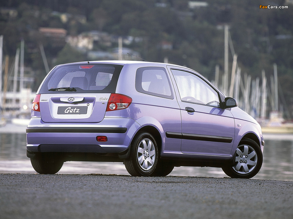 Hyundai Getz 3-door AU-spec 2002–05 pictures (1024 x 768)