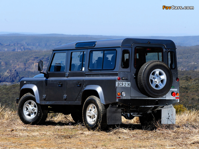 Land Rover Defender 110 Station Wagon AU-spec 2007 wallpapers (640 x 480)