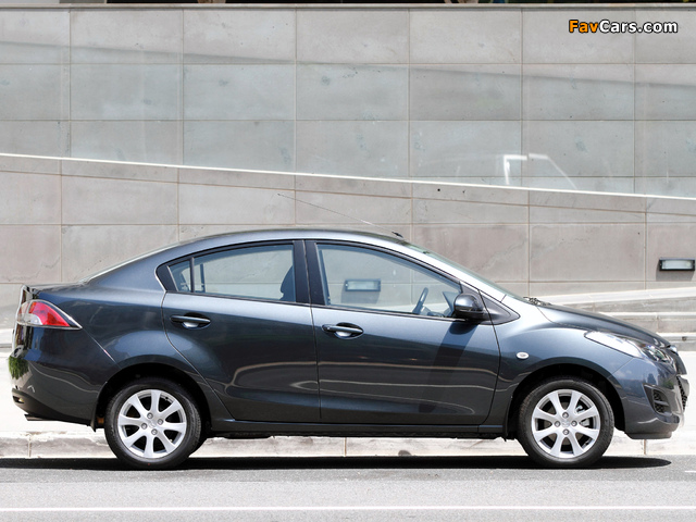 Mazda2 Sedan AU-spec (DE2) 2010–12 pictures (640 x 480)