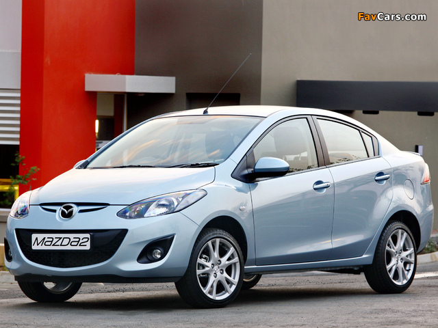 Mazda2 Sedan ZA-spec (DE2) 2010–12 wallpapers (640 x 480)