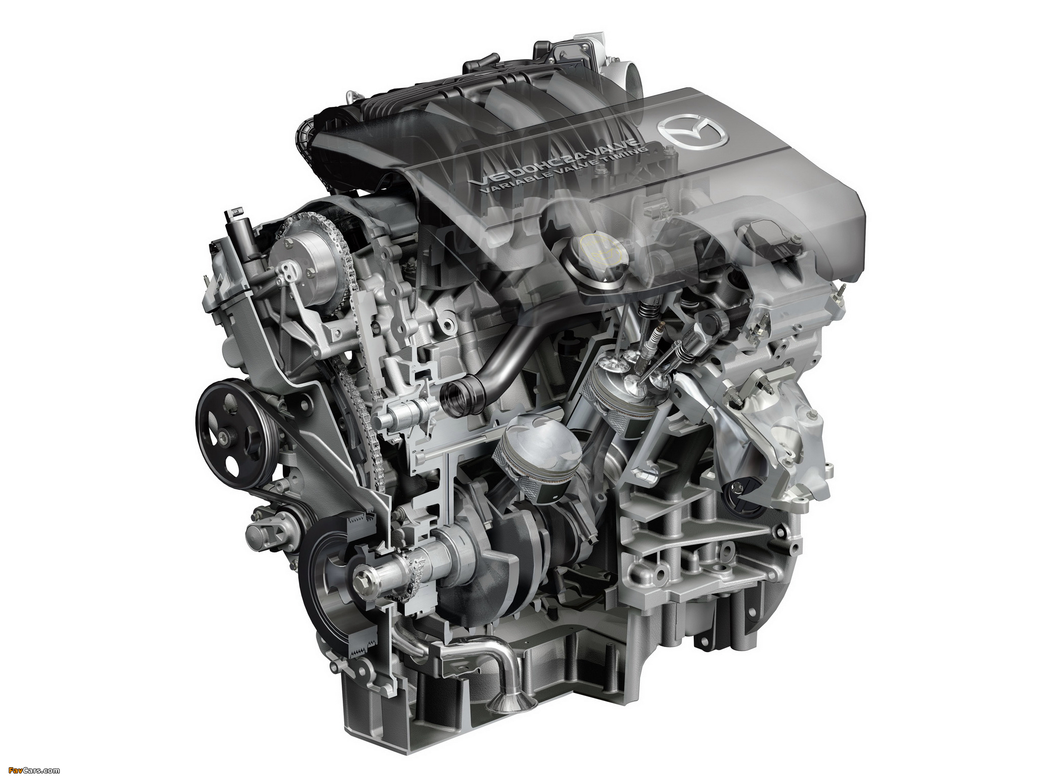 Images of Engines  Mazda 3.7L V6 DOHC 24-Valve (2048 x 1536)