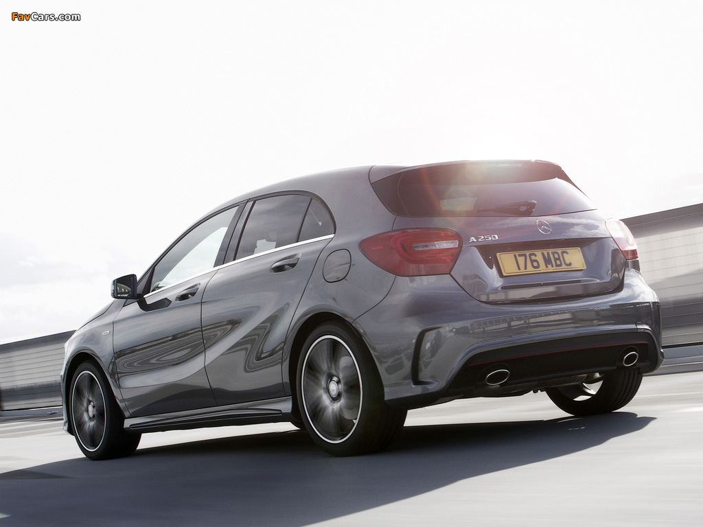 Mercedes-Benz A 250 AMG Sport Package UK-spec (W176) 2012 wallpapers (1024 x 768)