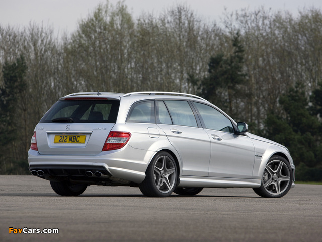 Images of Mercedes-Benz C 63 AMG Estate UK-spec (S204) 2008–11 (640 x 480)