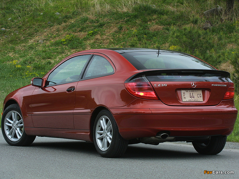 Mercedes-Benz C 230 Kompressor Sportcoupe US-spec (C203) 2001–05 wallpapers (800 x 600)