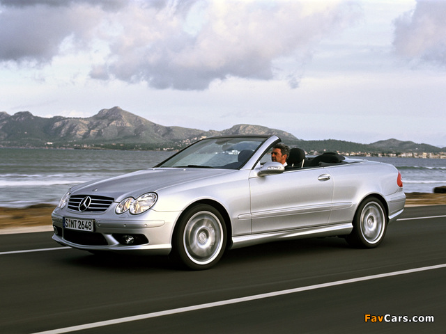 Mercedes-Benz CLK 55 AMG Cabrio (A209) 2003–05 wallpapers (640 x 480)