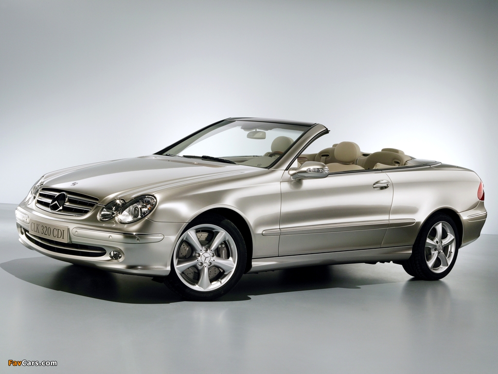 Mercedes-Benz CLK 320 CDI Cabrio (A209) 2005–10 wallpapers (1024 x 768)