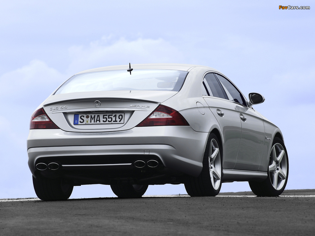 Mercedes-Benz CLS 55 AMG (C219) 2005–10 wallpapers (1024 x 768)