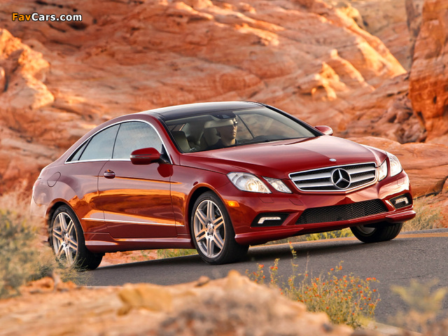 Images of Mercedes-Benz E 550 Coupe AMG Sports Package US-spec (C207) 2009–12 (640 x 480)