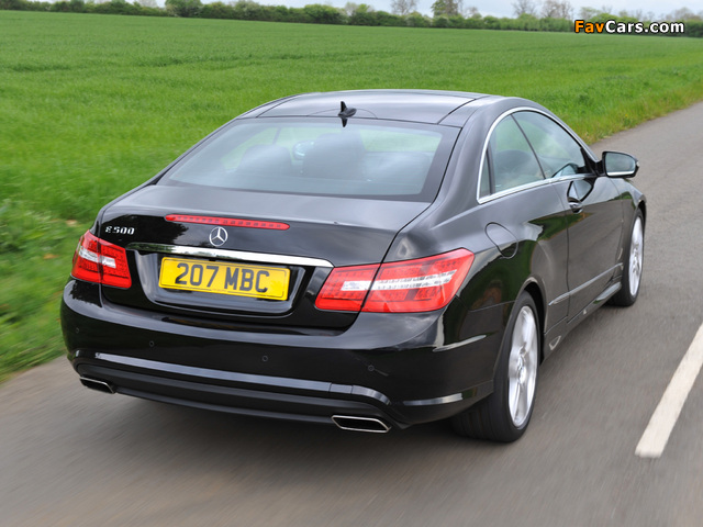 Pictures of Mercedes-Benz E 500 Coupe AMG Sports Package UK-spec (C207) 2009–12 (640 x 480)