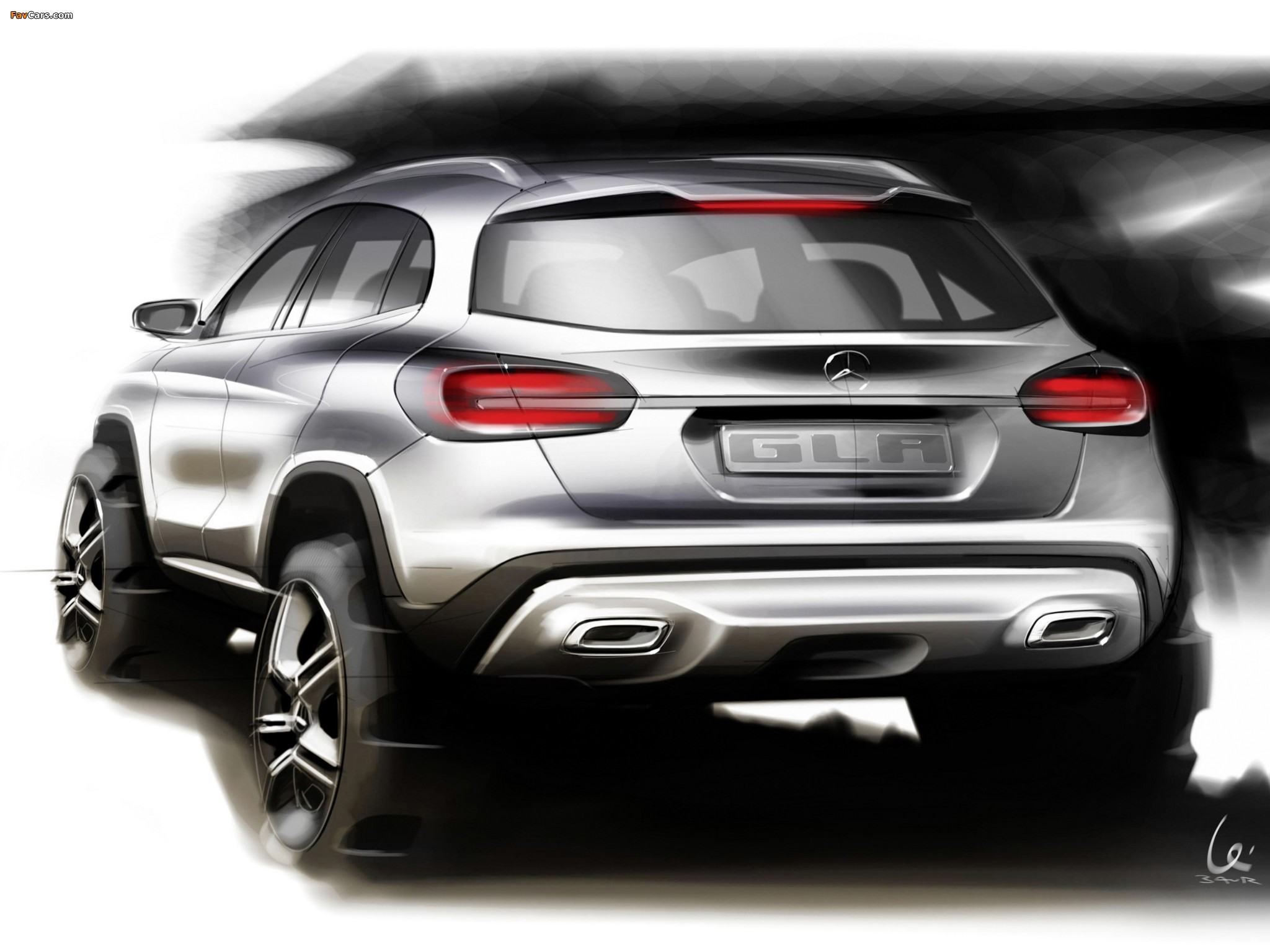 Sketch Mercedes-Benz GLA-Klasse 2013 wallpapers (2048 x 1536)