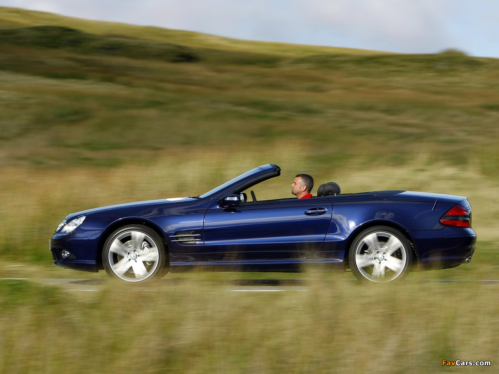 Mercedes-Benz SL 500 Sports Package UK-spec (R230) 2005–08 wallpapers (1024 x 768)