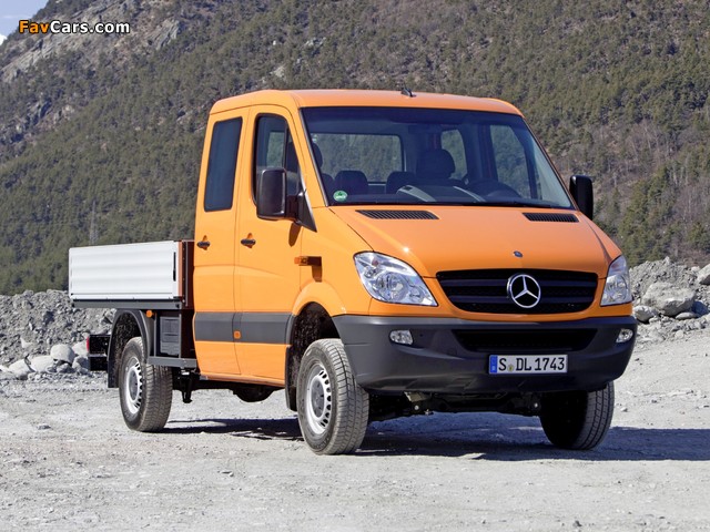 Mercedes-Benz Sprinter Double Cab Dropside 4x4 (W906) 2009–13 photos (640 x 480)