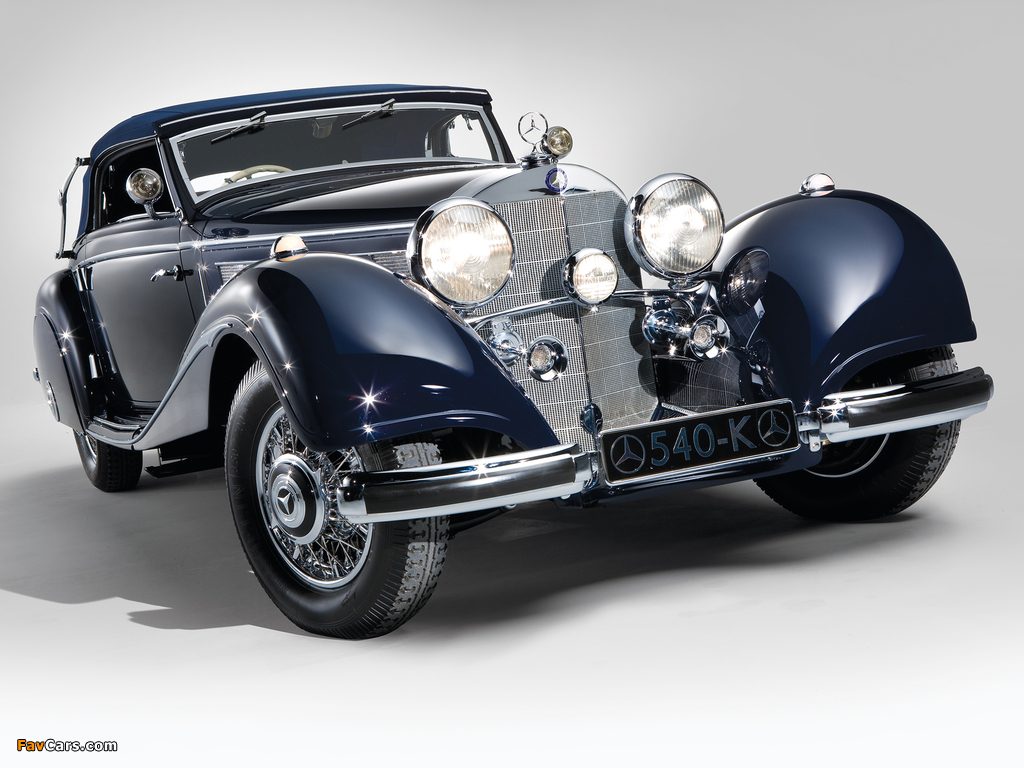 Mercedes-Benz 540K Cabriolet A (RHD) 1937–38 wallpapers (1024 x 768)