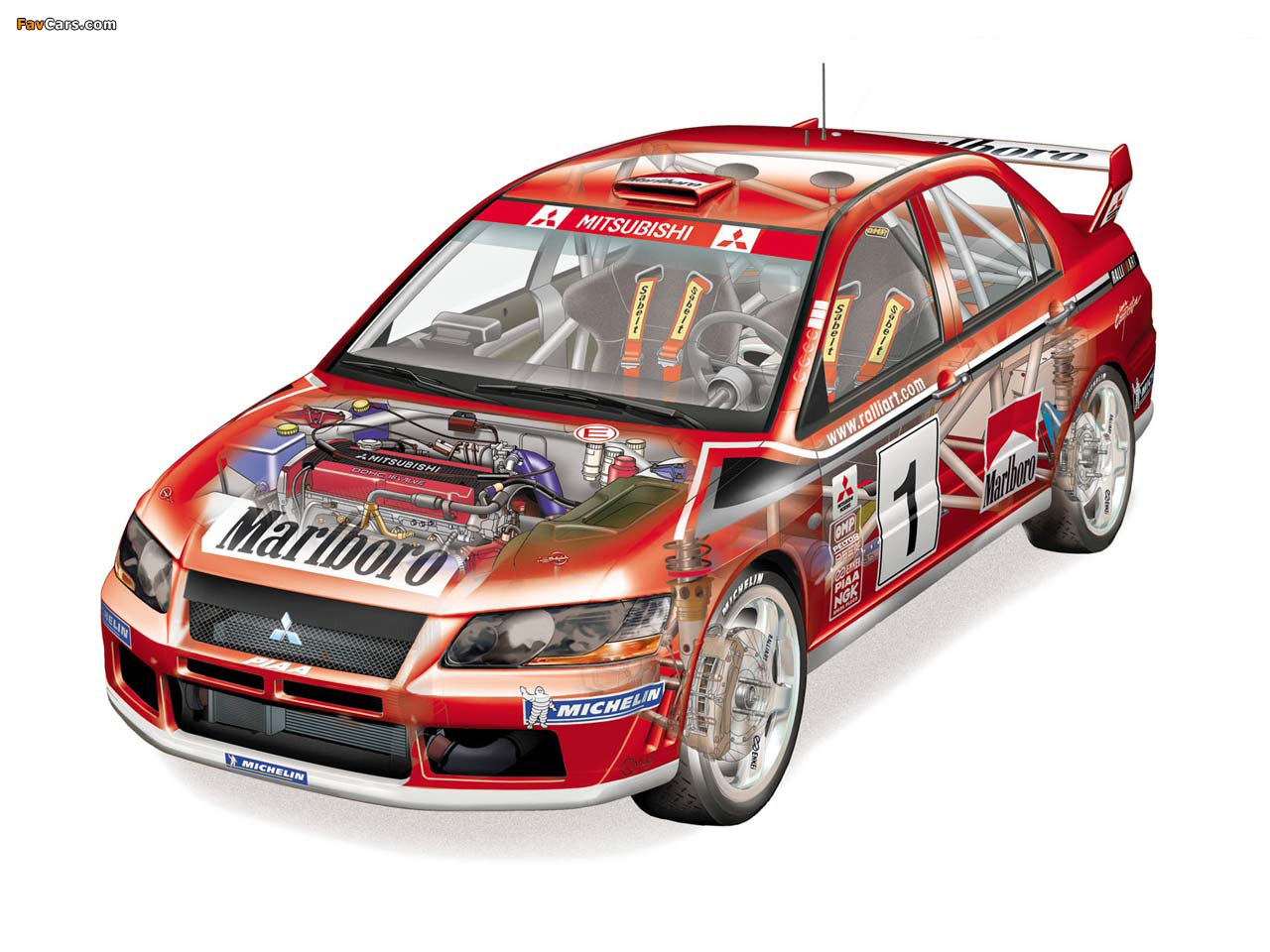 Mitsubishi Lancer Evolution VII WRC 2001–03 wallpapers (1280 x 960)