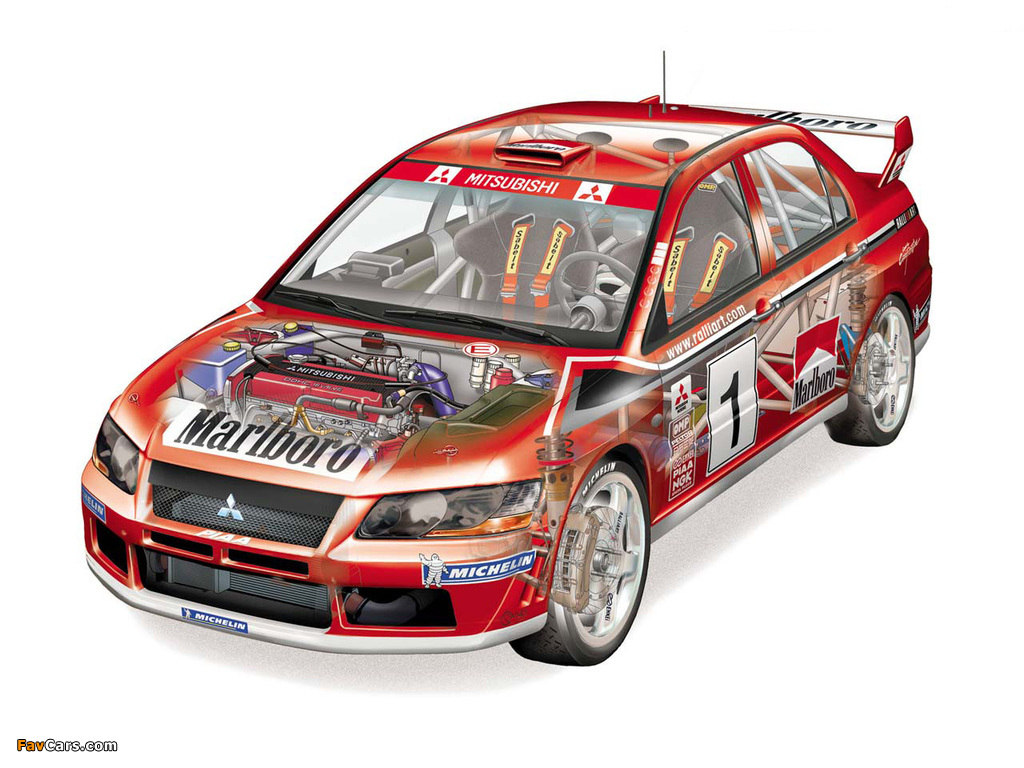 Mitsubishi Lancer Evolution VII WRC 2001–03 wallpapers (1024 x 768)