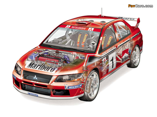 Mitsubishi Lancer Evolution VII WRC 2001–03 wallpapers (640 x 480)