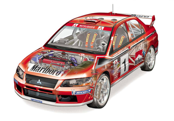 Mitsubishi Lancer Evolution VII WRC 2001–03 wallpapers