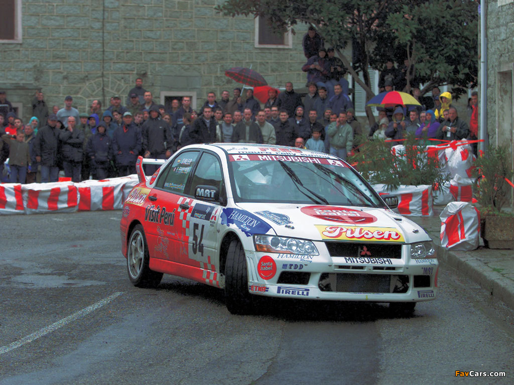 Mitsubishi Lancer Evolution VII WRC 2001–03 wallpapers (1024 x 768)