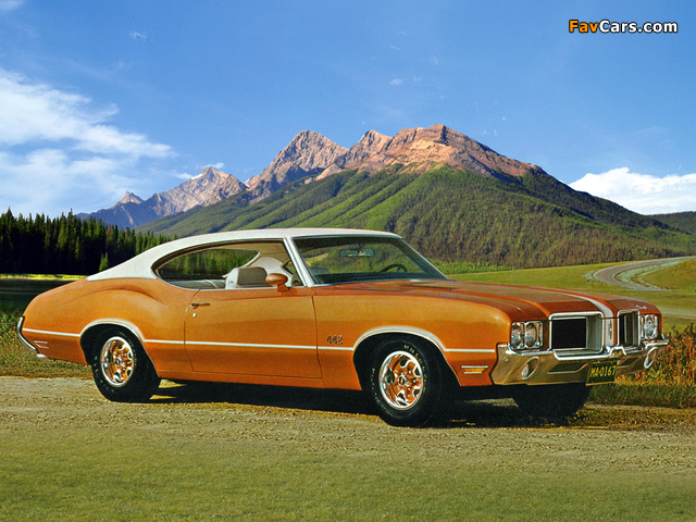 Oldsmobile 442 Holiday Coupe (4487) 1971 wallpapers (640 x 480)