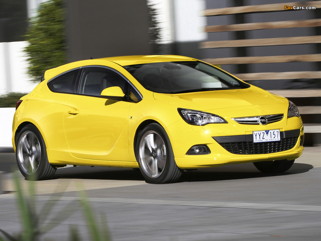 Images of Opel Astra GTC AU-spec (J) 2012–13 (1024 x 768)