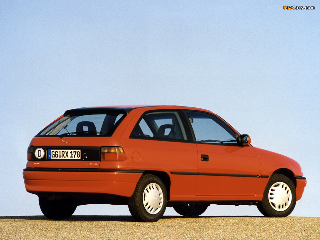 Opel Astra 3-door (F) 1994–98 wallpapers (1024 x 768)
